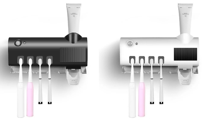 UV Toothbrush Steriliser and Toothpaste Dispenser - 2 Colours