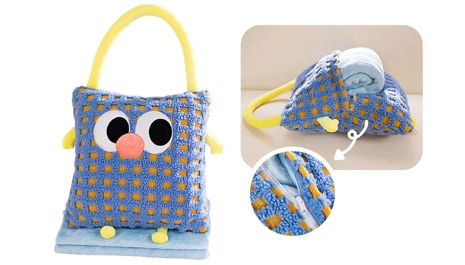 2-in-1 Plush Pillow & Blanket - 8 Colours!