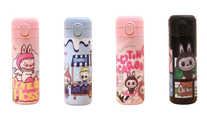 Cute Cartoon Stainless Steel Flask - 4 Colours!
