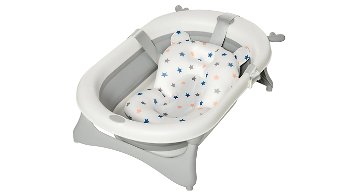 HOMCOM Foldable Baby Bathtub with Cushion - 3 Colours