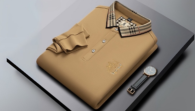 Men's Long Sleeve Polo Shirt - 6 Colours & 5 Sizes