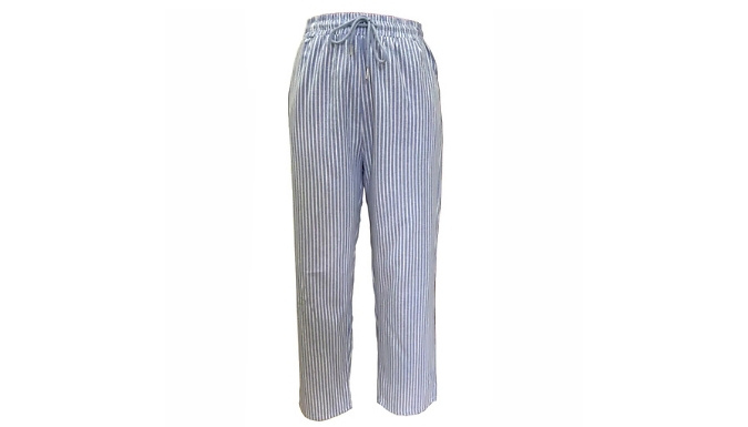 Women's Drawstring Striped Trousers - 6 Colours & Sizes