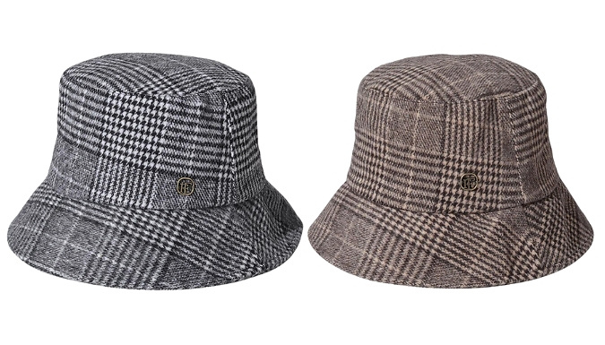 Retro Plaid Wool Bucket Hat - 2 Colours