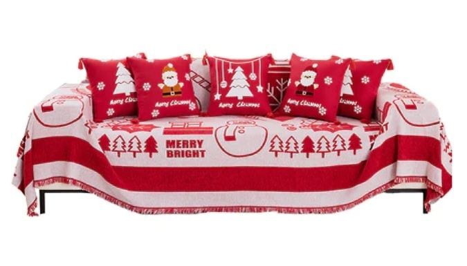Christmas Knitted Sofa Throw Blanket - 4 Designs, 4 Sizes at Go Groopie
