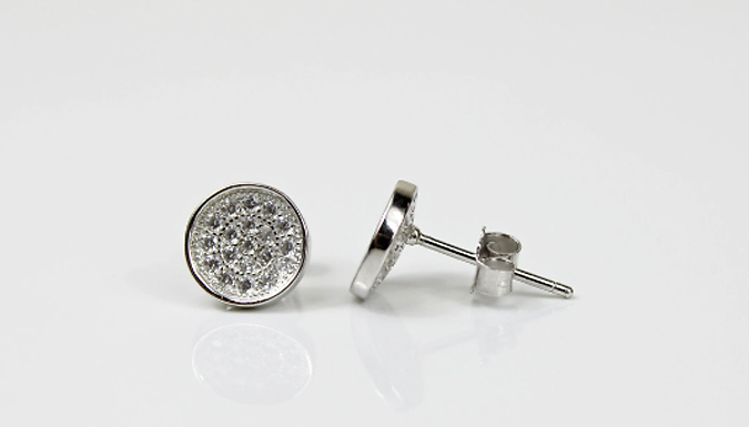 Round Cut Created Diamond Stud Earrings With Jewellery Box