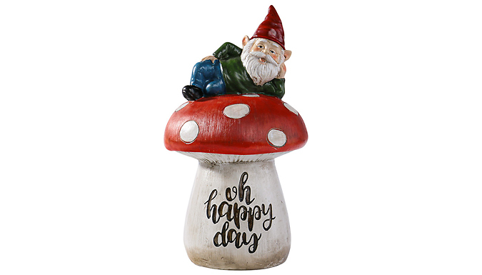 Solar Garden Decorative Mushroom Gnomes - 2 Colours