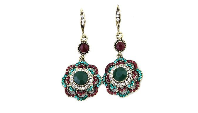 Multi-Coloured Bohemian-Style Flower Earrings