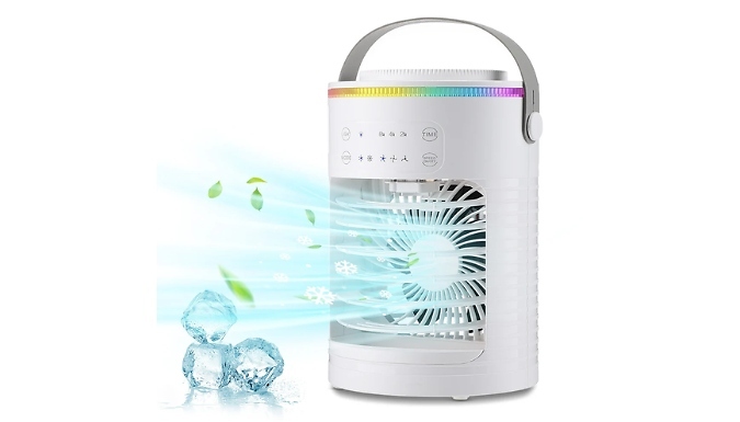 Mini Air Cooler with Misting Function & Night Light - 2 Models