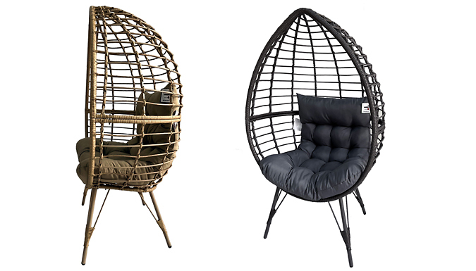 Rattan Egg Chair with Cushion - 2 Colours