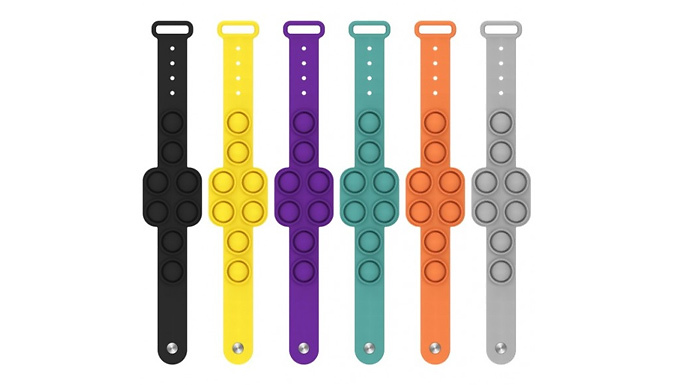 1 or 4 Bubble Stress Relief Pop Bracelet - 6 Colours