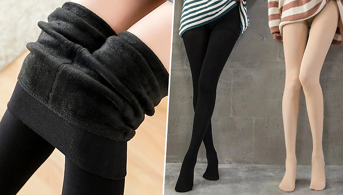 Winter Fleece-Lined Leggings For Women Warm Thermal Push Up Tights