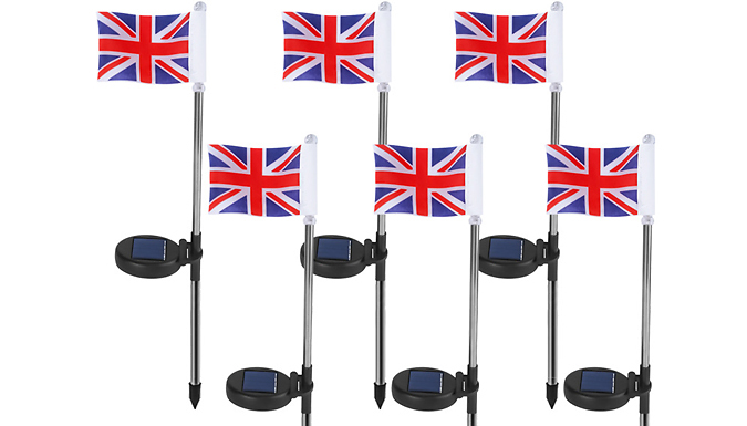 1 or 2 British Flag Solar Lights