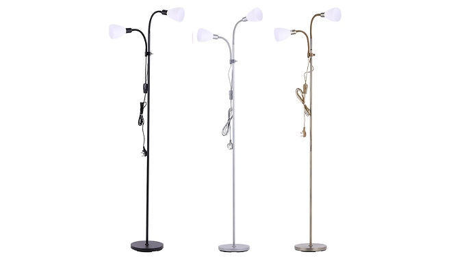 Modern Double Headed Floor Lamp - 3 Colours