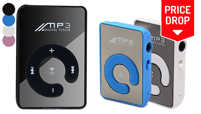 Justgiftdirect Mini Clip-on Usb Digital Mp3 Player - 1 Or 2 In 4 Colours