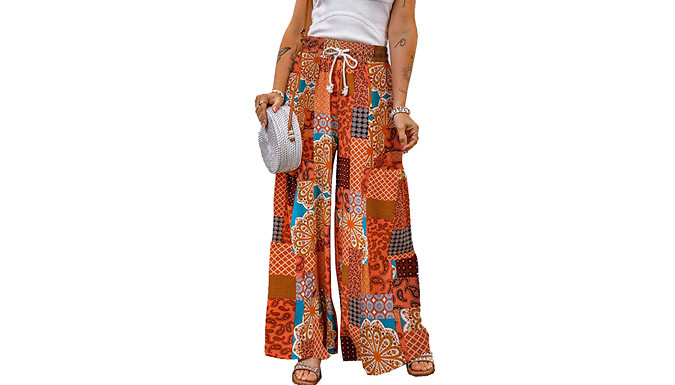 Women’s Floral Ethnic Style Loose Trousers - 5 Colours & 5 Sizes