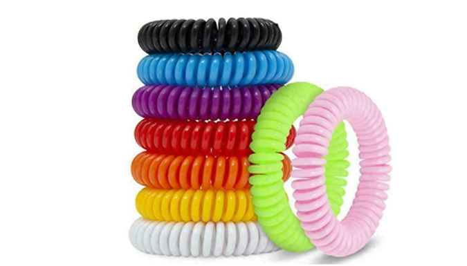 10 Anti Mosquito Insect Repellent Bracelets - 1 or 2 Pack