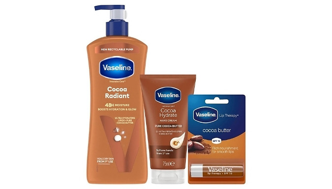 3-Piece Vaseline Cocoa Radiant Bundle