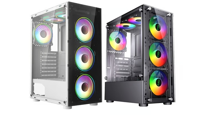 Intel Core i7 Gaming PC Tower with Optional Bundle Upgrade - 3 Storage Options, 2 Colours. from Go Groopie