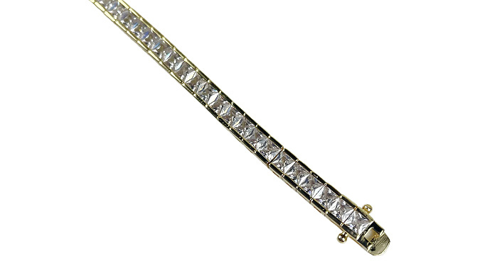 Princess-Cut Created Diamond Gold Bracelet