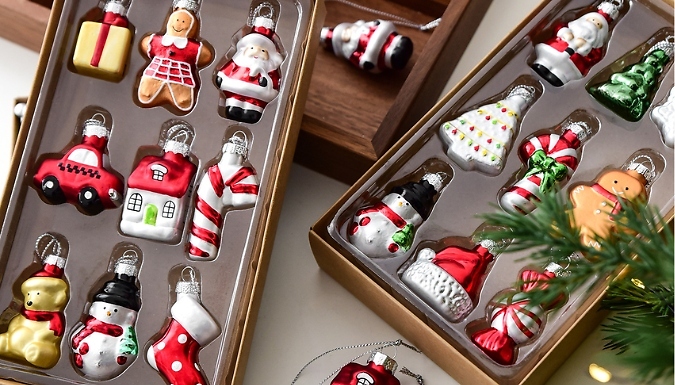 Vintage-Style Glass Christmas Tree Ornaments Set - 3 Options!