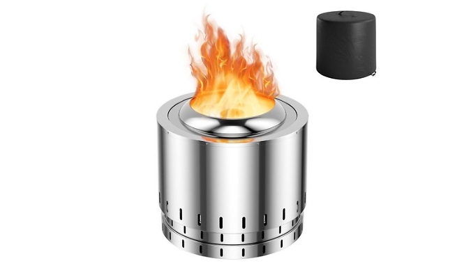 Stainless Steel Smokeless Fire Pit - With Oxygen-Enriched Fire Technology!