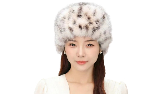 Leopard Print Faux Fur Hat - 2 Colours