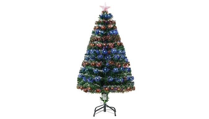 5Ft HOMCOM Artificial Christmas Tree with Multi-Coloured LED Light