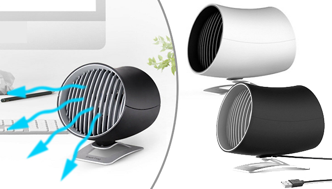 SecretStorz Quiet Dual Cyclone-Blade USB Desk Fan - Black or White