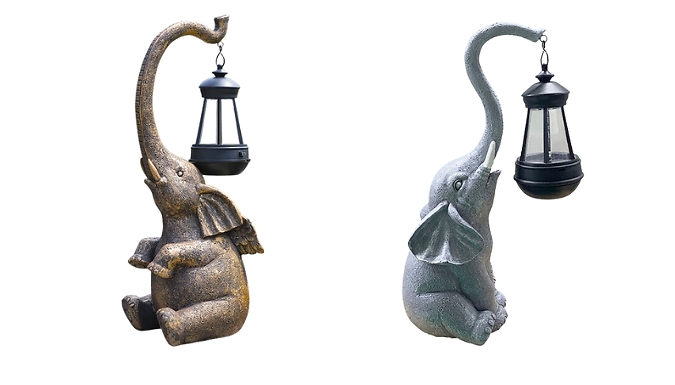 Outdoor Solar-Powered Elephant Light - 2 Colours