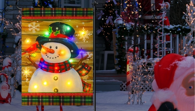 Solar Christmas Flag Garden Light - 7 Designs