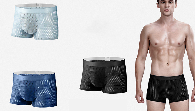 3, 5 or 7-Pack of IceMesh Soft Breathable Boxers - 4 Sizes from Go Groopie IE