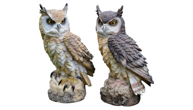 Mini Decorative Lifelike Owl Garden Statue - 2 Colours
