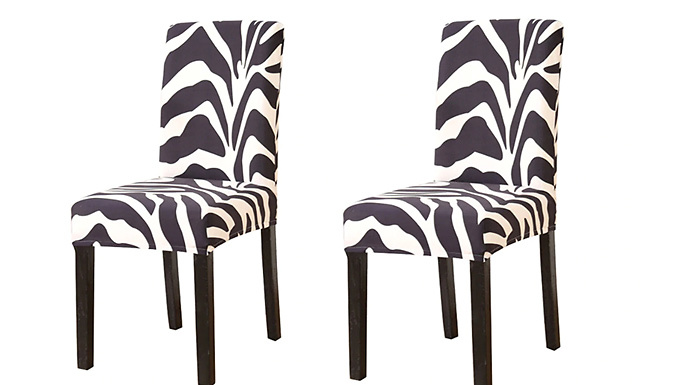 2, 4 or 6-Pack of Elasticated Chair Covers - 6 Designs