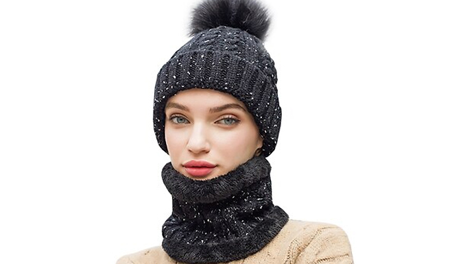 2-Piece Beanie Hat and Neck Warmer - 4 Colours