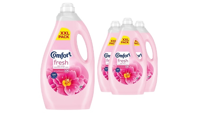 4-Pack of Comfort Spring Blossom Liquid Fabric Conditioner - 3L Bottles!