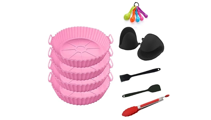14-Piece Set of Silicone Air Fryer Liners & Accessories - 7 Colours!