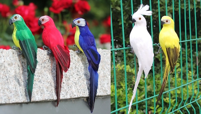 1 or 6 Tropical Bird Figurines - 2 Sizes, 6 Colours