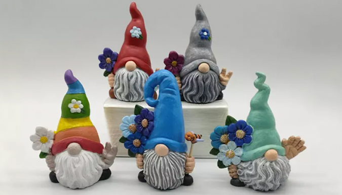 Mini Faceless Funny Garden Gnome Statue - 1-5 Pack in 5 Colours