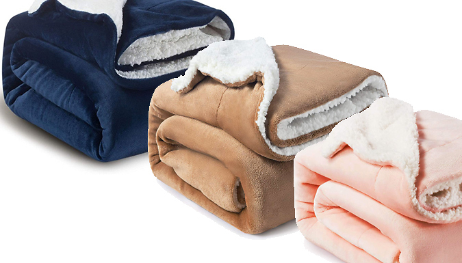Thick & Fluffy Fleece Blanket – 6 Colours & 3 Sizes Deal Price £14.99