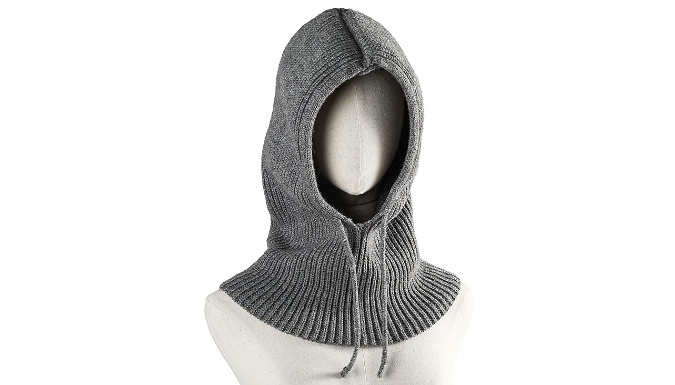 Knit Neck Warmer Drawstring Hood - 7 Colours!