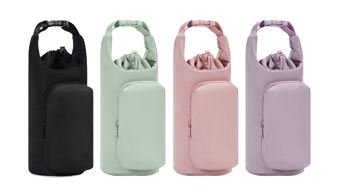 Crossbody Water Bottle Bag with Pocket - 4 Colours