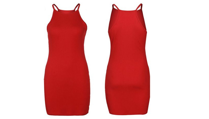 Halterneck Mini Bodycon Dress - 5 Colours & 4 Sizes