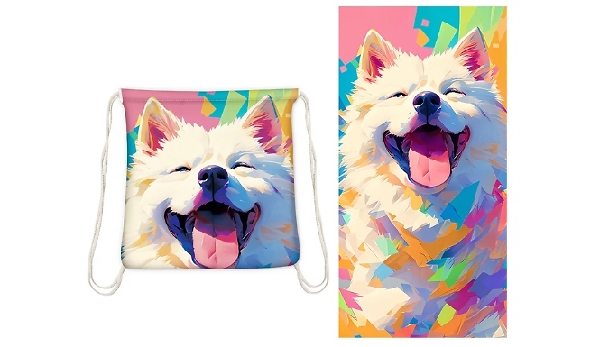 2-in-1 Foldable Printed Beach Towel & Bag