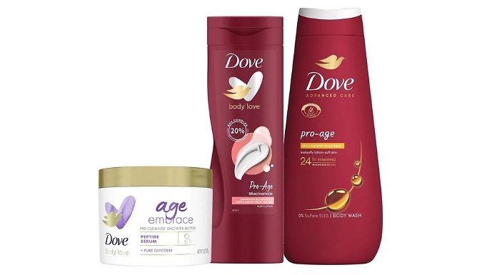 Dove Timeless Skin Shower Trio Bundle - Shower Butter, Body Wash & Body Lotion!