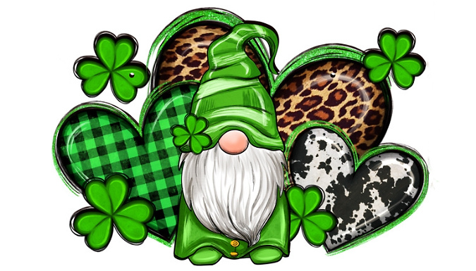 1 or 2 St Patrick’s Day Gnome Wooden Hanging Signs - 2 Sizes