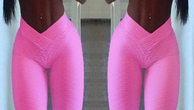 V-Waistband Butt-Boosting Gym Leggings - 4 Colours and 3 Sizes from Go Groopie IE
