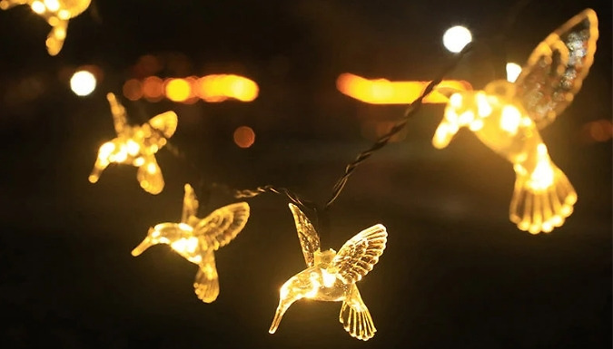 Solar Hummingbird String Lights - 3 Colours. from Go Groopie IE