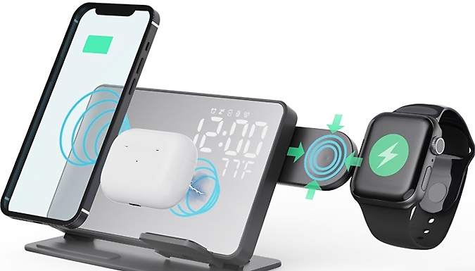 Multifunctional Wireless Charging Dock & Clock Display - 2 Options