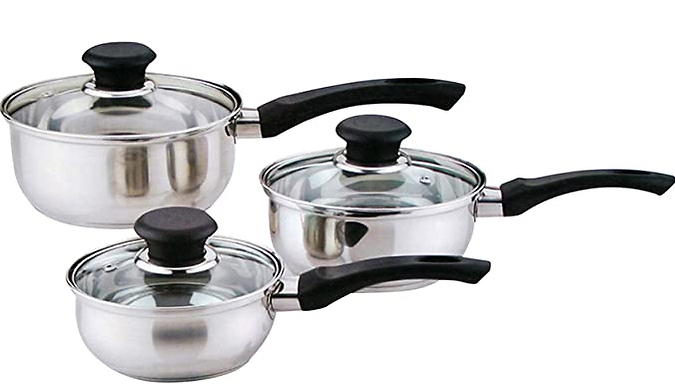 6-Piece Stainless Steel Essential Saucepan Cookware Set