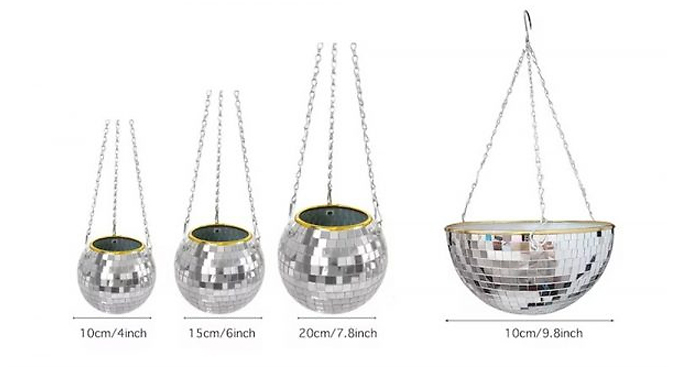 Disco Ball Hanging Planter - 4 Sizes & 6 Colours